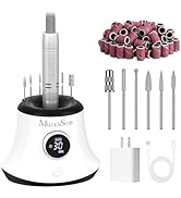 MelodySusie Multifunctional Desktop Rechargeable Nail Drill with Bit Holders, SC320G 30000RPM E-F...