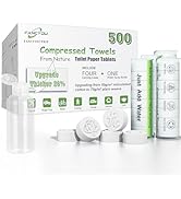 Fancyou Compressed Coin Tissue for Travel 500 Pcs with 4 Carry Cases, Thicken 100% Cotton Disposa...