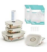 18 PCS Electric Vacuum Sealer, Borosilicate Glass Food Storage Containers, Premium Airtight, Port...
