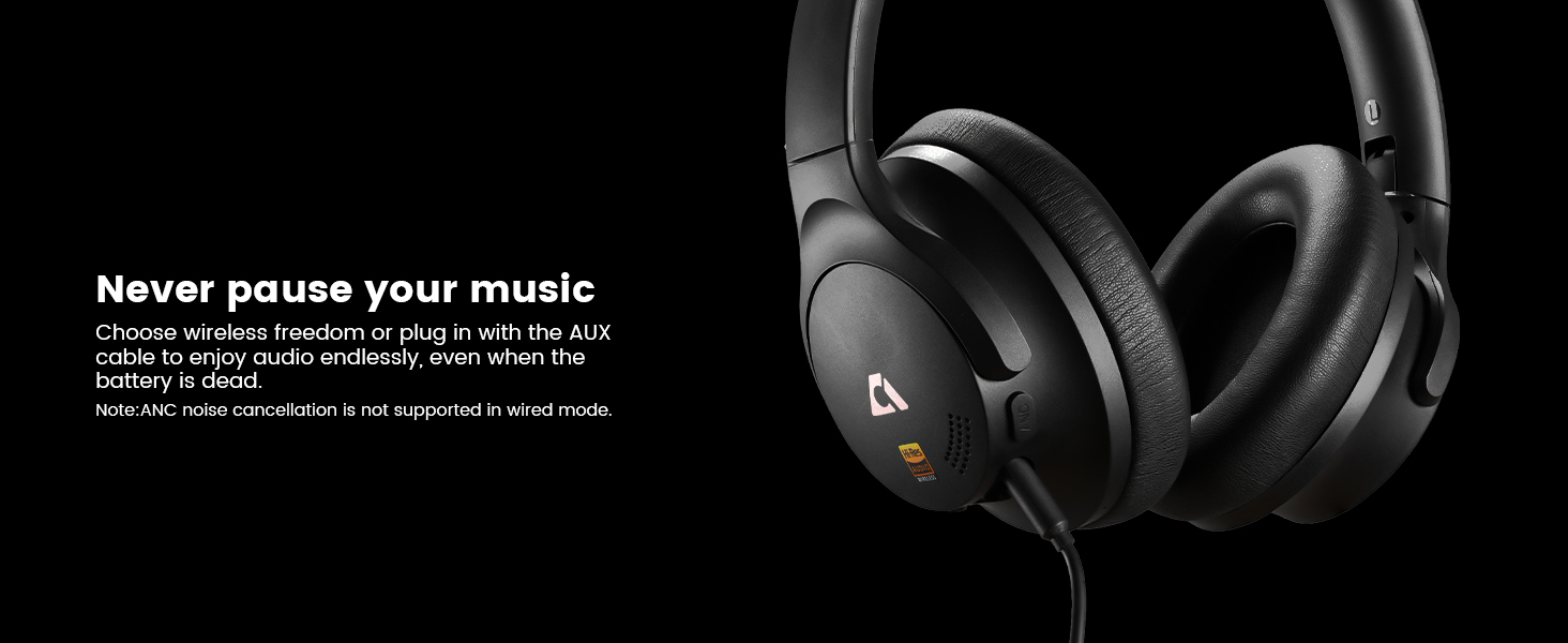 1Mii Y8+ Hybrid Noise Cancelling Headphones Bluetooth 6.0, Wireless LDAC Hi-Res Audio