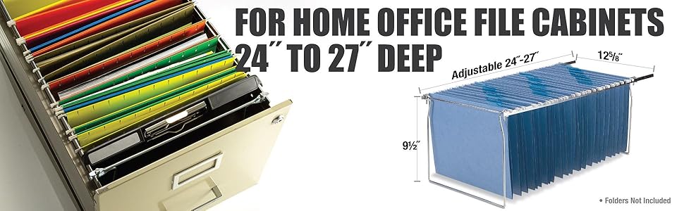 Hanging folder frame for cabinet 