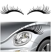 YTFRL 2 PCS Eyelash Decal for Car Headlight, Waterproof Funny Bumper Window Eyelashes Stickers, R...