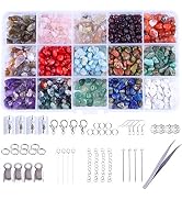Fishdown Gemstone Beads Accessories Set Crushed Irregular Chips Beads Natural Stone Healing Cryst...