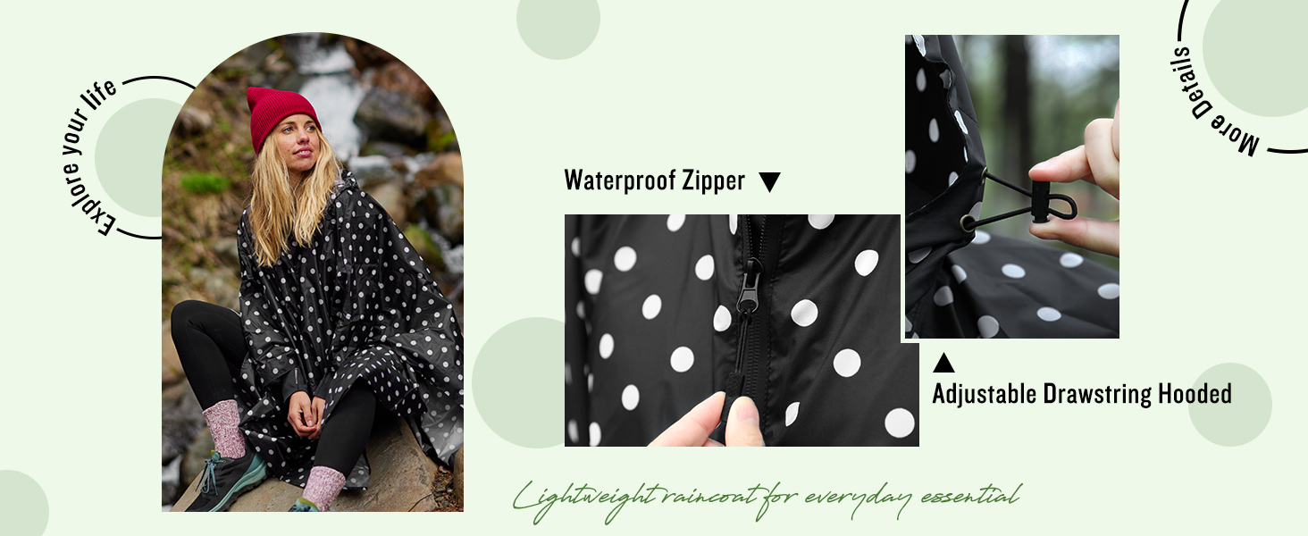 hiking poncho with hooded