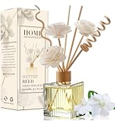 Gardenia Reed Diffuser Set - 6.7 fl oz (200 ml) Glass Bottle with 4 Natural Rattan Sticks &amp; 3 Dri...