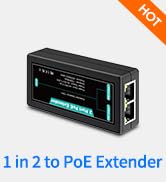 1 in 2 Out Gigabit PoE Extender, NICGIGA 2 Port PoE Repeater 100 Meters(328 ft),IEEE 802.3af/at P...