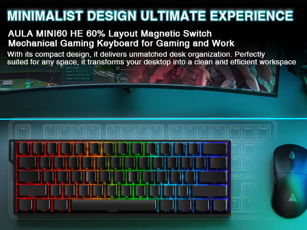 60% Mechanical Gaming Keyboard Wireless,60 Percent Compact Design