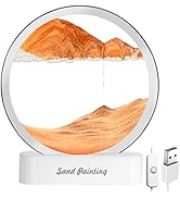 OSDUE Moving Sand Art Picture, 3D Deep Sea Sandscape in Motion, Round Glass Frame Display Flowing...