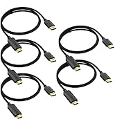 UV-CABLE DP to HDMI Cable 6FT 5-Pack, DisplayPort to HDMI Display Port Cord Adapter Male to Male ...