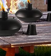 ZSZMFH 4 Pack Metal Table Top Torches,18 oz Citronella Torches for Outside, Refillable Citronella...