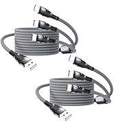 SIQIWO Multi USB C Cable Fast Charging, [4Ft/2 Pack] QC 3.0(3A) USB C Splitter Cable, 3 in 1 Char...