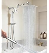 Veken All Metal 10" Shower Head with Handheld, Luxurious Square Double Rain Shower Heads,Power Wa...