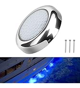 RVZONE 3.5inch Round Underwater Boat Lights IP68 Waterproof Led Boat Lights 2400LM Surface Mount ...