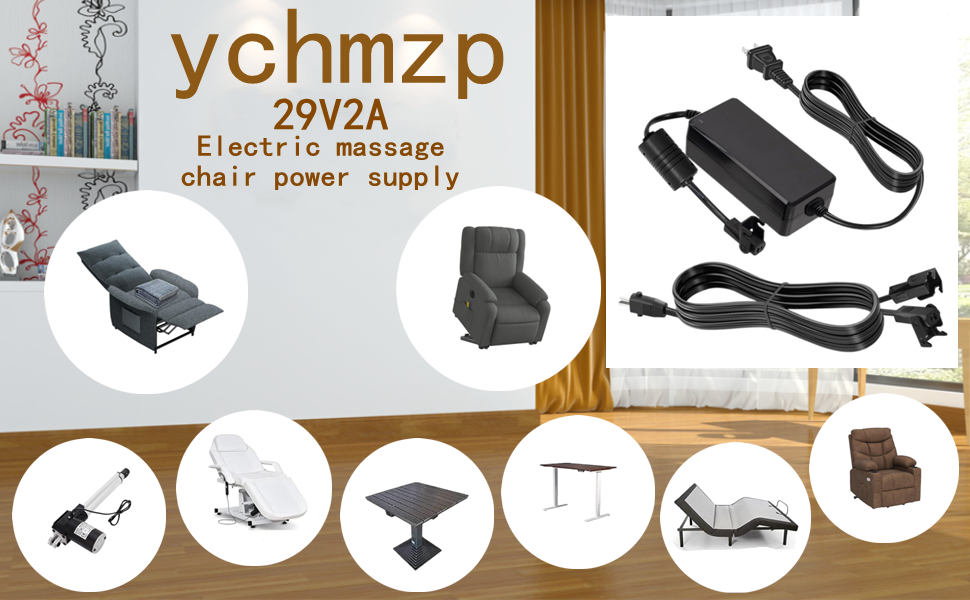 Power Supply for Electric Sofa 29V2A, 2 in 1 Extension Cord