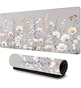 Jhdstore Extended Flower Mouse Pad(31.5 * 11.8 * 0.12 inch) with Stitched Edges Large Floral Mous...