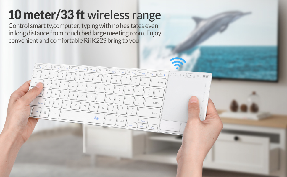 It has a 10 meters (33ft) wireless range