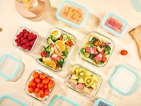 YUNCANG 8 Pack Glass Food Storage Containers with Lids