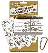 ReferenceReady Outdoor Knots - Waterproof Knot Tying Cards with Mini Carabiner - Includes 22 Rope...