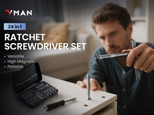 VMAN ratchet screwdriver set