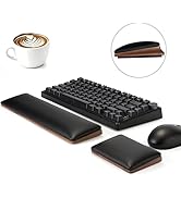 ASFSKY Keyboard and Mouse Wrist Rest Set for 60%-75% Compact Keyboards – Ergonomic Wooden Support...