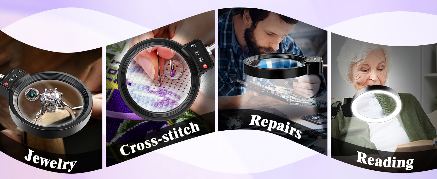 Magnifying Glass with Light and stand