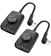 G-Homa Outdoor Dusk to Dawn Light Sensor Timer - 2Pack, Waterproof, 2 Grounded Outlets, 15A 1/2HP...