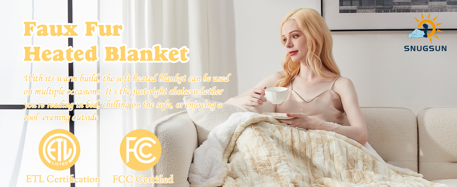 faux fur heated blaneket