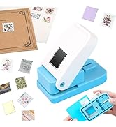 1X0.8inch Rectangular Postage Stamp Punch, Scalloped Rectangle Lever Action Craft Punch for Paper...