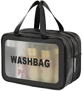 DAPOWER Travel Toiletry Bag for Women and Men, Matte Translucent Toiletry Bag with Handy Handle, ...