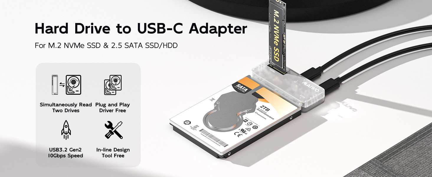 m.2 pcie nvme to 2.5 inch sata hard drive enclosure nvme hard disk docking station USB 3.2 Gen 2
