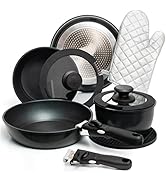 Moss &amp; Stone Pots And Pans Set Nonstick, Removable Handle Cookware, Stackable Pots And Pans Set, ...