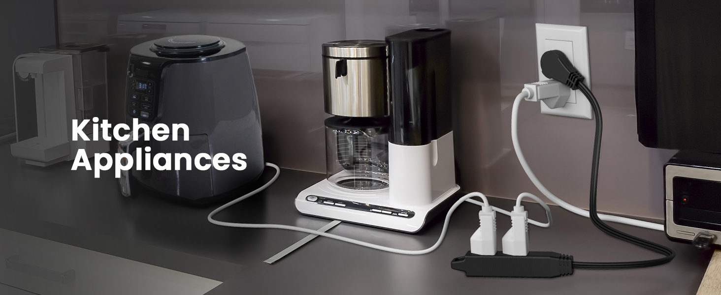 360 degree flat extension cord outlets