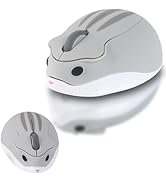 elec Space Cute Animal Hamster Shape Wireless Mouse - Silent, 3-Button Design for Laptop & PC; In...