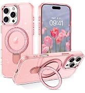 DOMAVER Magnetic Case for iPhone 16 Pro Max 6.9" with Stand [Compatible with Mag Safe], Glitter T...