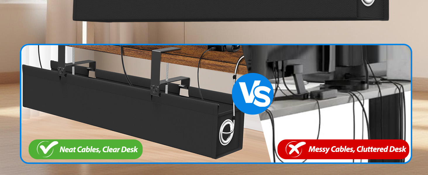 under table cable management tray