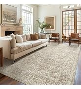 Madane 5x7 Area Rugs for Living Room, Washable Vintage Area Rug with Non Slip Backing, Soft Flora...