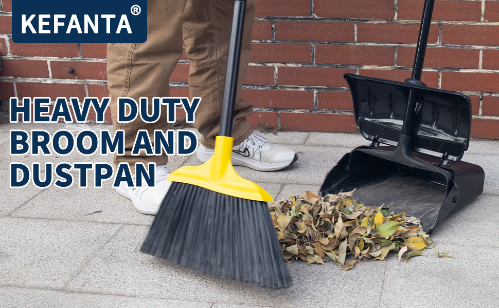 Dustpan with two brooms