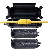 YOJOE 3PK Outdoor Extension Cord Cover Waterproof, Black Cord Protector Connector Electrical Safe...