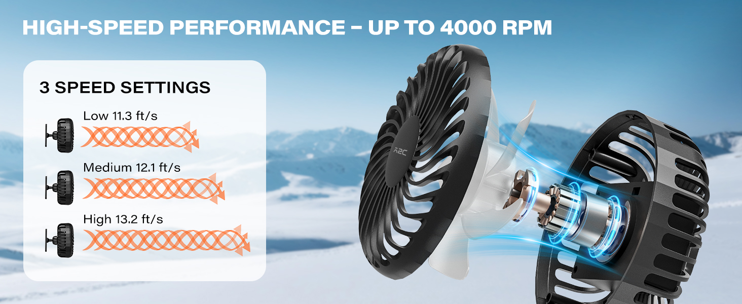rechargeable cooling fan 3 speeds