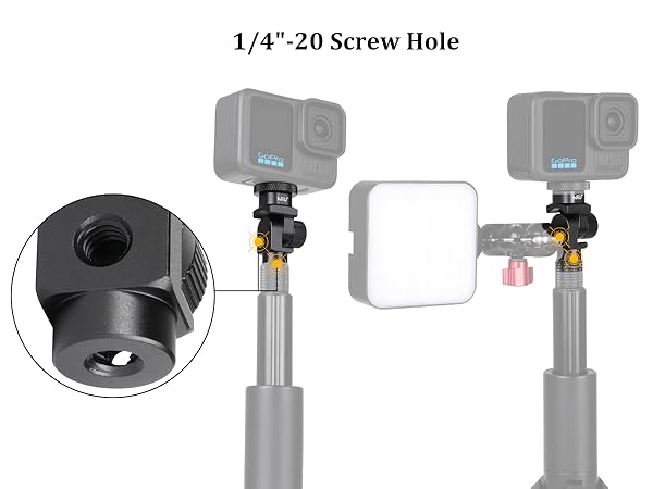 Aluminum 1/4”-20 Screw Hole 180° Rotation Camera Tripod Mount
