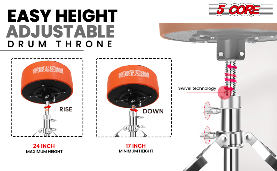 Drum Chair,Height Adjustable Heavy Duty Upgraded Drum Stool