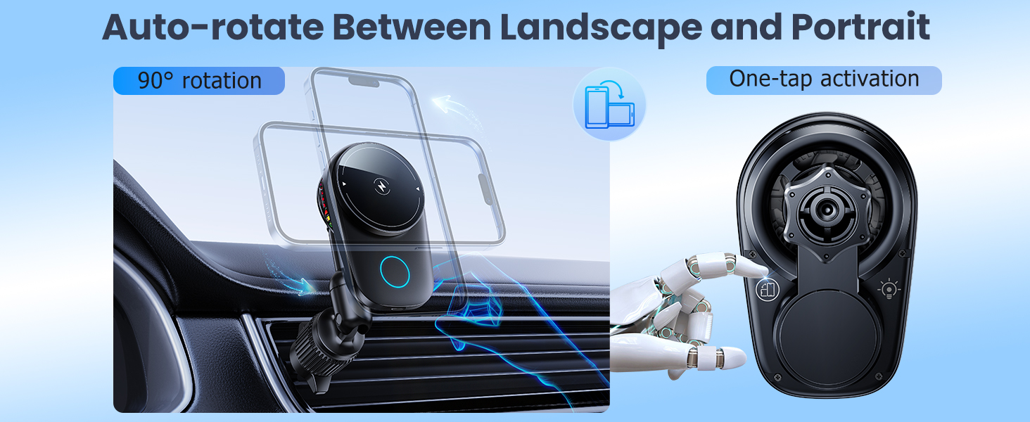 Wireless Magnetic Car Phone Holder Mount with Cooling Fan &amp;amp; RGB Lights