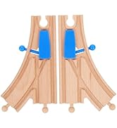 Totority 2pcs Wooden Train Track Connectors Switch Track Accessories Wooden Train Sets Compatible...