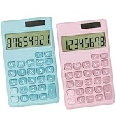 Basic Standard Calculators Small Digital Desktop Calculator with 8-Digit LCD Display, Battery Sol...