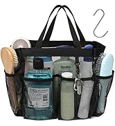F-color Mesh Shower Caddy Portable, Upgrade Deeper 7 Pockets Basket Bag Tote for College Dorm Roo...