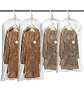 TAILI Hanging Vacuum Storage Sealer Bags Space Saver Bag for Clothing, Suits and Jackets, Closet ...