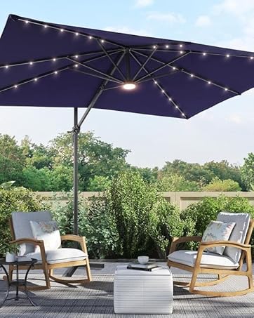 Patio umbrella with light