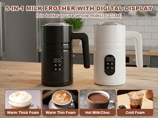 Electric Milk Frother Automatic Hot &amp; Cold Foam Maker