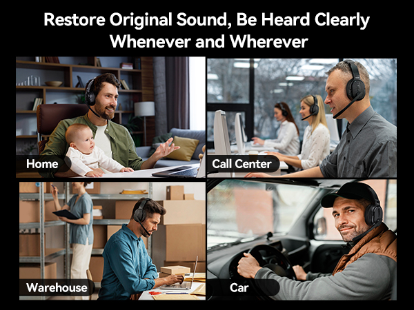 wireless headset with microphone for pc