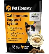 Pet Honesty Cat Immune Support Lysine - Cat Allergy Relief - Sneezing, Runny Nose, Watery Eyes - ...